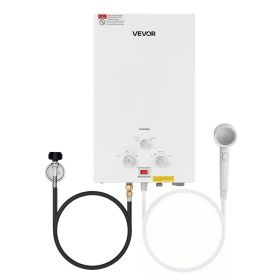 VEVOR Portable Propane Water Heater, 10L Tankless Outdoor Water Heater, 68000 BTU 2.64 GPM Instant Hot Water