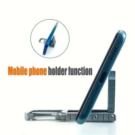 13 In 1 Multi-function Gadgets Stainless Steel Combination Tools, Mobile Phone Holder, Folding Outdoor, Bottle Opener, Screwdriver, Hiking Buckle