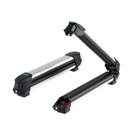 VEVOR Ski & Snowboard Roof Rack, Carry up to 4 Pairs of Skis or 2 Snowboards, 2 PCS Aluminum Universal Car Roof Rack with Lock & Rubber Padding