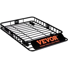 VEVOR Roof Rack Cargo Basket, 46" x 36" x 4.5" Rooftop Cargo Carrier, Heavy-duty 200 LBS Capacity Universal Roof Rack Basket, Luggage Holder for