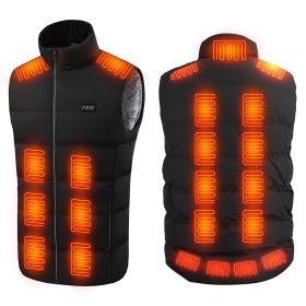Heated Vest Men Women Heated Jacket with 23 Heating Zones 3 Heat Levels USB Powered Machine Washable for Winter Hiking Skiing Skating Outdoor Activiti (Option: S)