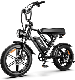 G60 Electric Bike-1000W Single Motor, 48V 15AH, 45-55KM Range, 30MPH Speed, 20-Inch Fat Tires, Dual Suspension, Disc Brake  E-Brake (Option: Black)
