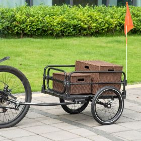 Bike Cargo Trailer Bike Wagon Bicycle Trailer with Suspension (Option: Black-725x210x565 mm)