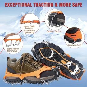 Universal Anti-slip Grip Spikes, 2025 Upgraded Universal Anti-slip Spikes for Ice Skates And Boots, with 19 Steel Spikes, Ice And Snow Grip Spike (Model: XL)