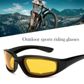 1 Pairs Motorcycle Sports Biker Riding Glasses Wind Resistant Eye Protection Sports Goggles Cycling Glasses Sunglasses Yellow Color(TK/TMEU For S (Option: defaulttitle)